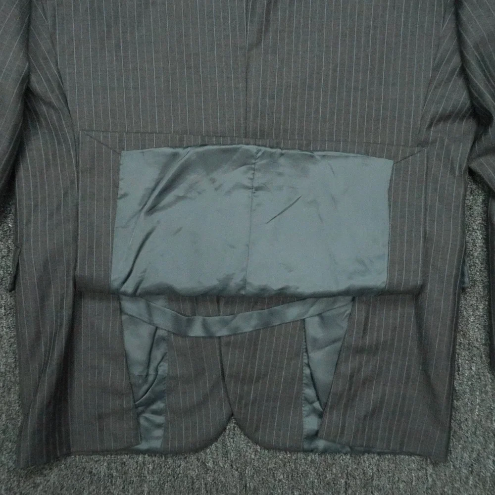 Brooks Brothers Blazer Mens 43R Gray Wool Pinstripe 1818 Madison Saxxon Jacket *